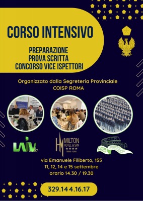 *INFO COISP ROMA* Prova scritta del concorso per 1500 Vice Ispettori 