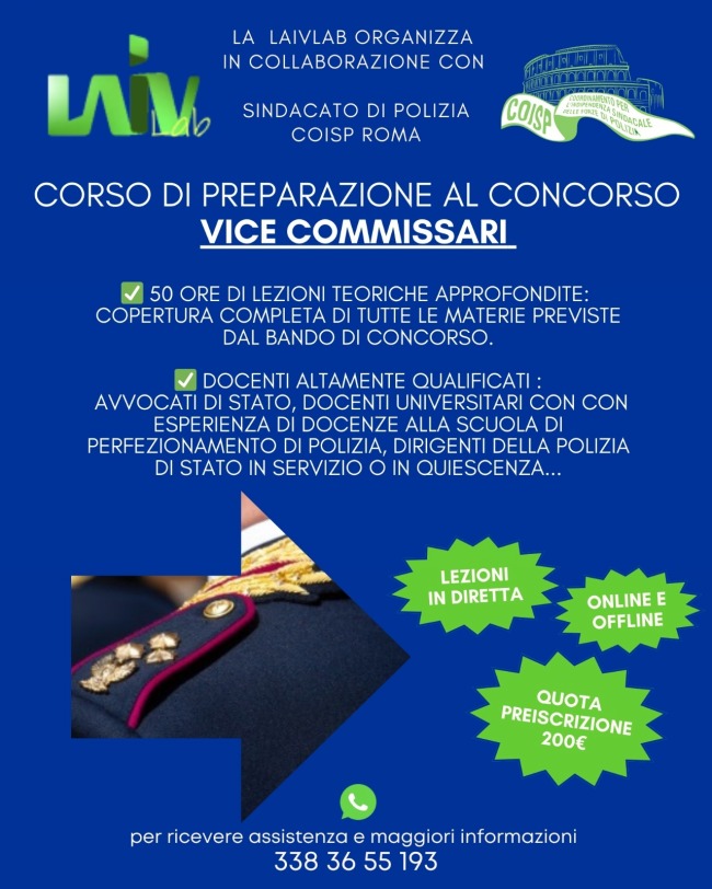 Corso di preparazione al Concorso Vice Commissari